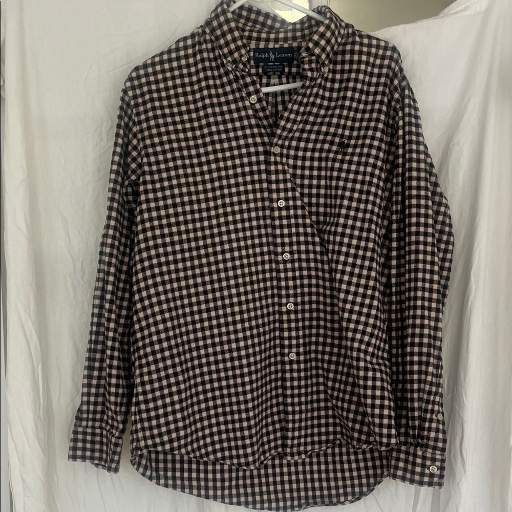 Black white and red gingham polo Ralph Lauren men’s button down